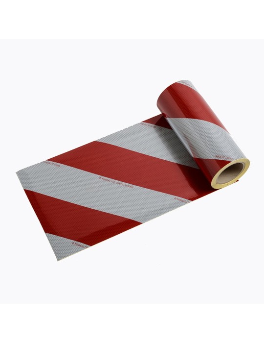 BACS44 - Bandes réfléchissantes chevrons Blanc, Rouge Classe B
